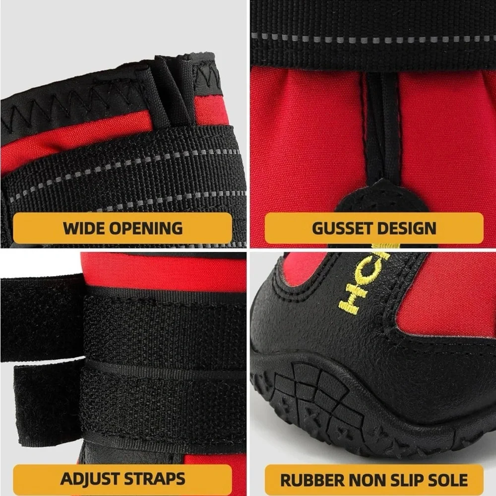 HCPet Waterproof Dog Boots XL (Size 8) | Set of 4 | Anti-Slip Paw Protectors